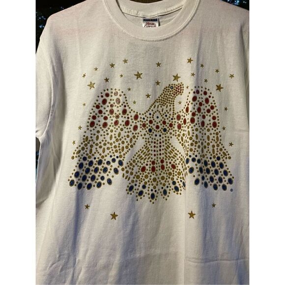 NWT B&K Enterprises Jumpsuit Stuff ELVIS ALOHA EAGLE 2 sided Tee Tshirt M - Picture 5 of 12